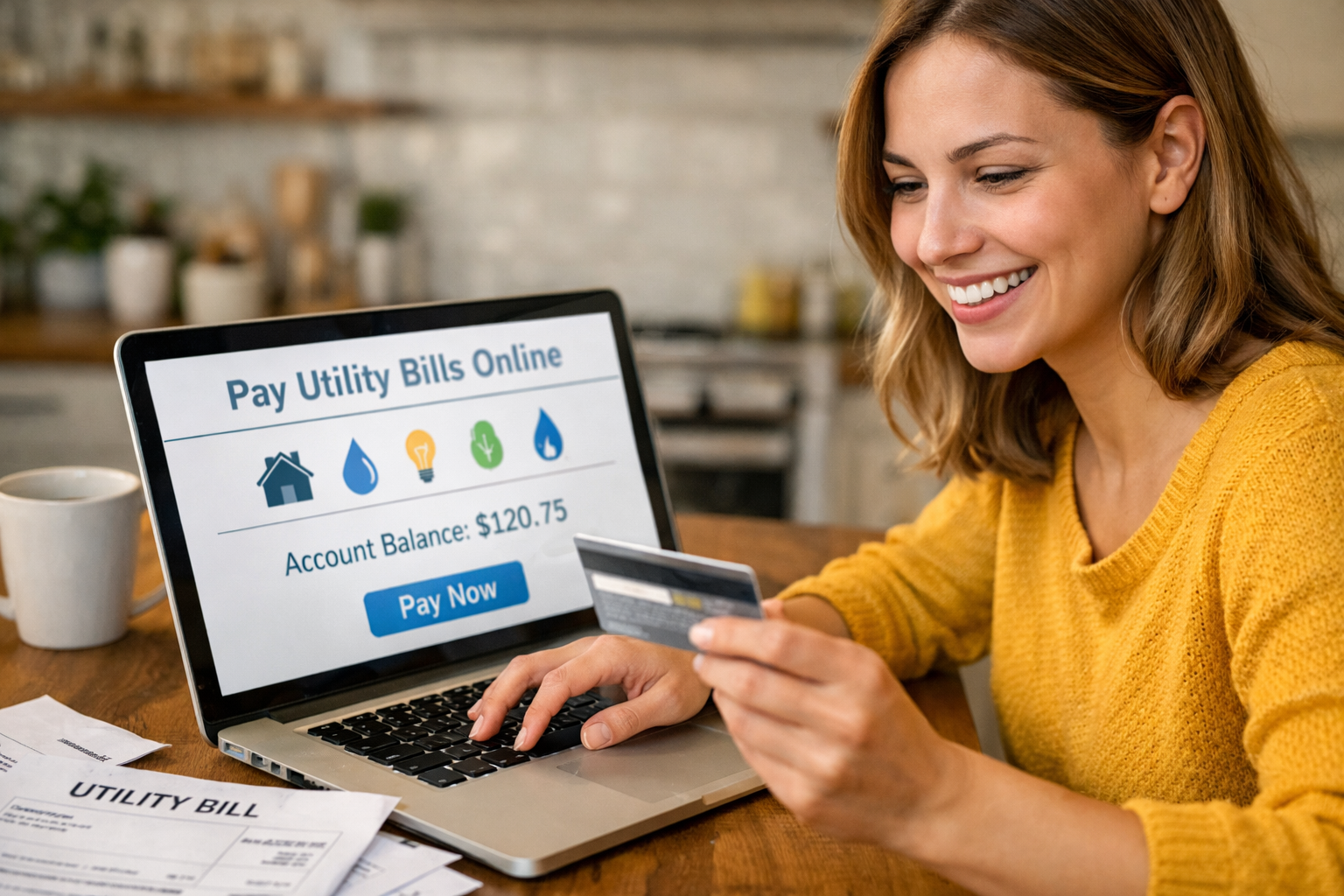 Happy Customer Paying Bills Online-2