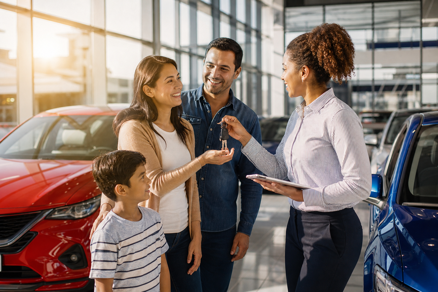 People Receiving Car Keys